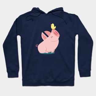 Big pig and little bird Hoodie